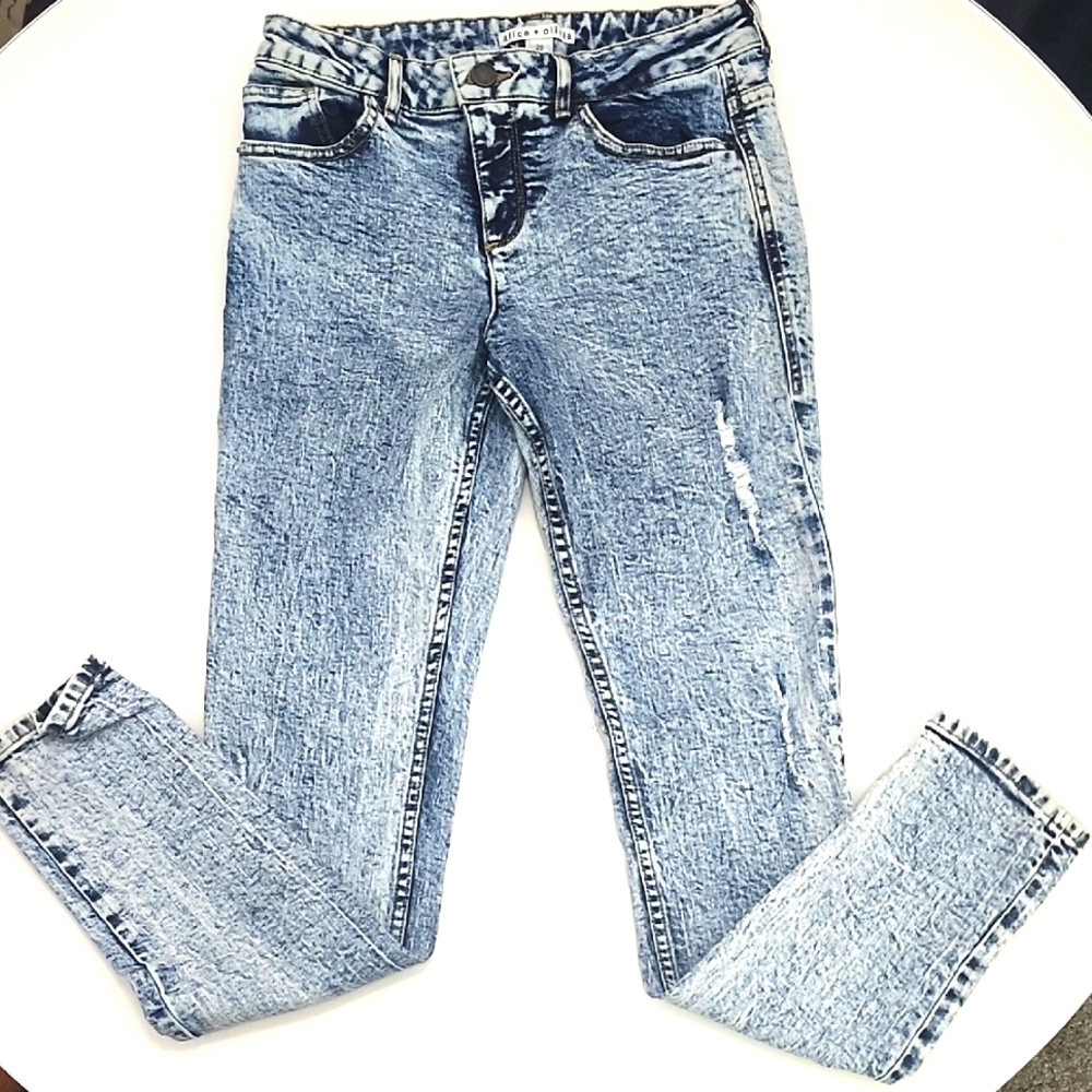 Alice + Olivia Acid Blue Denim Jeans